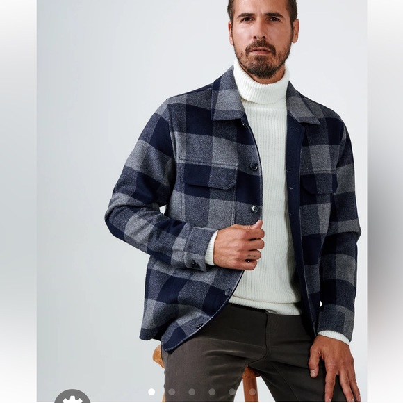 7 Diamonds L Dundee shirt jacket blue and grey - Picture 1 of 14